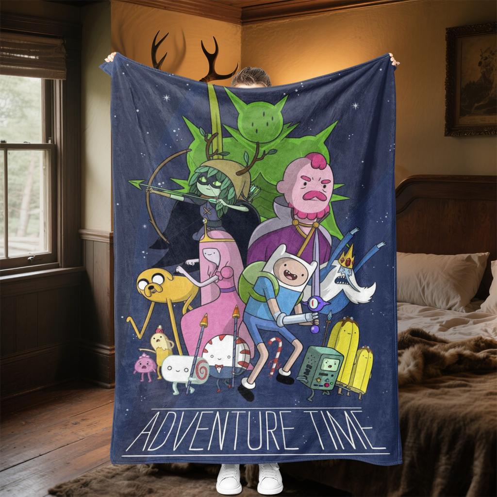Adventure Time Characters Soft Comfortable All Seasons Blanket Sofa Office Naps Blanket Outdoor Travel Throw Perfect Gift