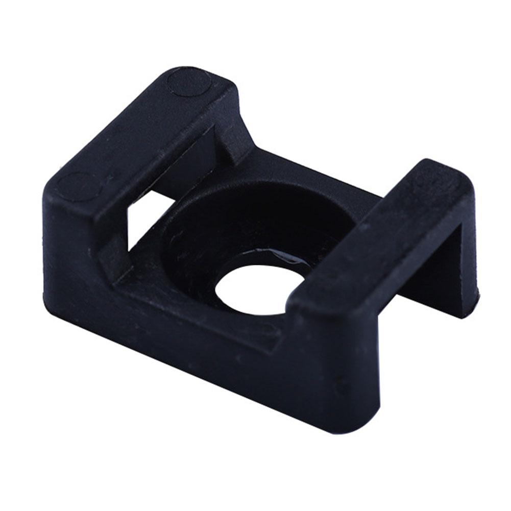 100pcs Black Nylon Cable Tie Mount Screw Fixed Saddle Holder For Wire Management Home Server Rack Hardware Fastener