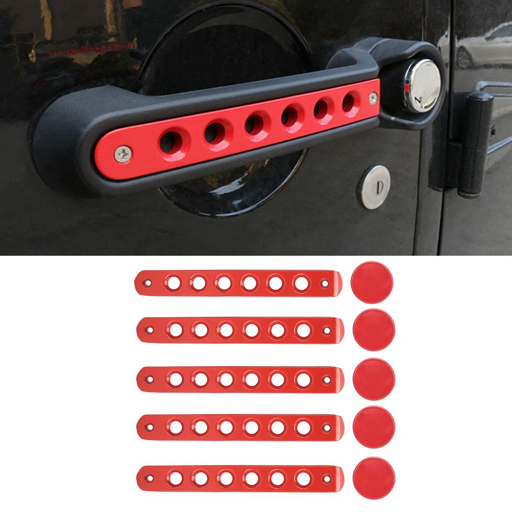 Listwy Wkładek Klamki Zewnętrznej z Nakładkami na Pokrętła Pasują do Jeep Wrangler JK Unlimited 4-drzwiowy 07 18