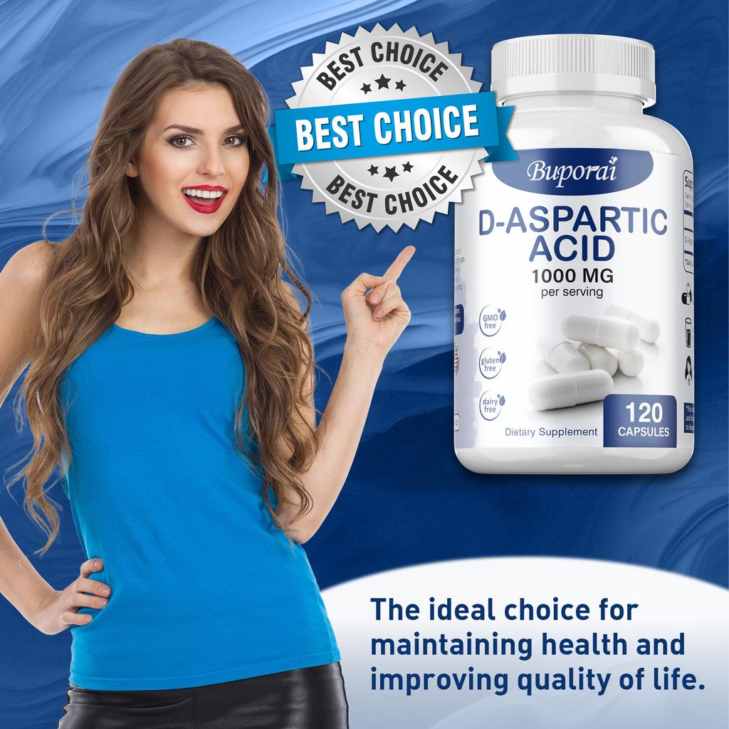 Buporai D-Aspartic Acid Dietary Supplement, Contains DAA (Aspartic Acid), Daily Nutritional Supplement