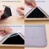 4Pcs Double Sided Rug Pads Triangular Design Washable Anti-Slip Grips Strong Adhesion Rug Stickers for Hardwood Floors