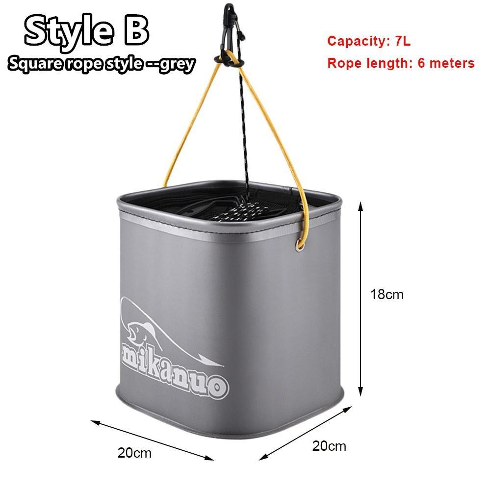 

Ведро для рыбалки на открытом воздухе, толстое ведро для живой рыбы из ЭВА, складное ведро для рыболовной приманки с веревкой/ручкой, рыболовные принадлежности Style B