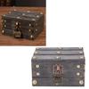 Vintage Wooden Storage Box 145x120x85mm Multifunctional Decorative Treasure Chest Box with 3 Bit Lock