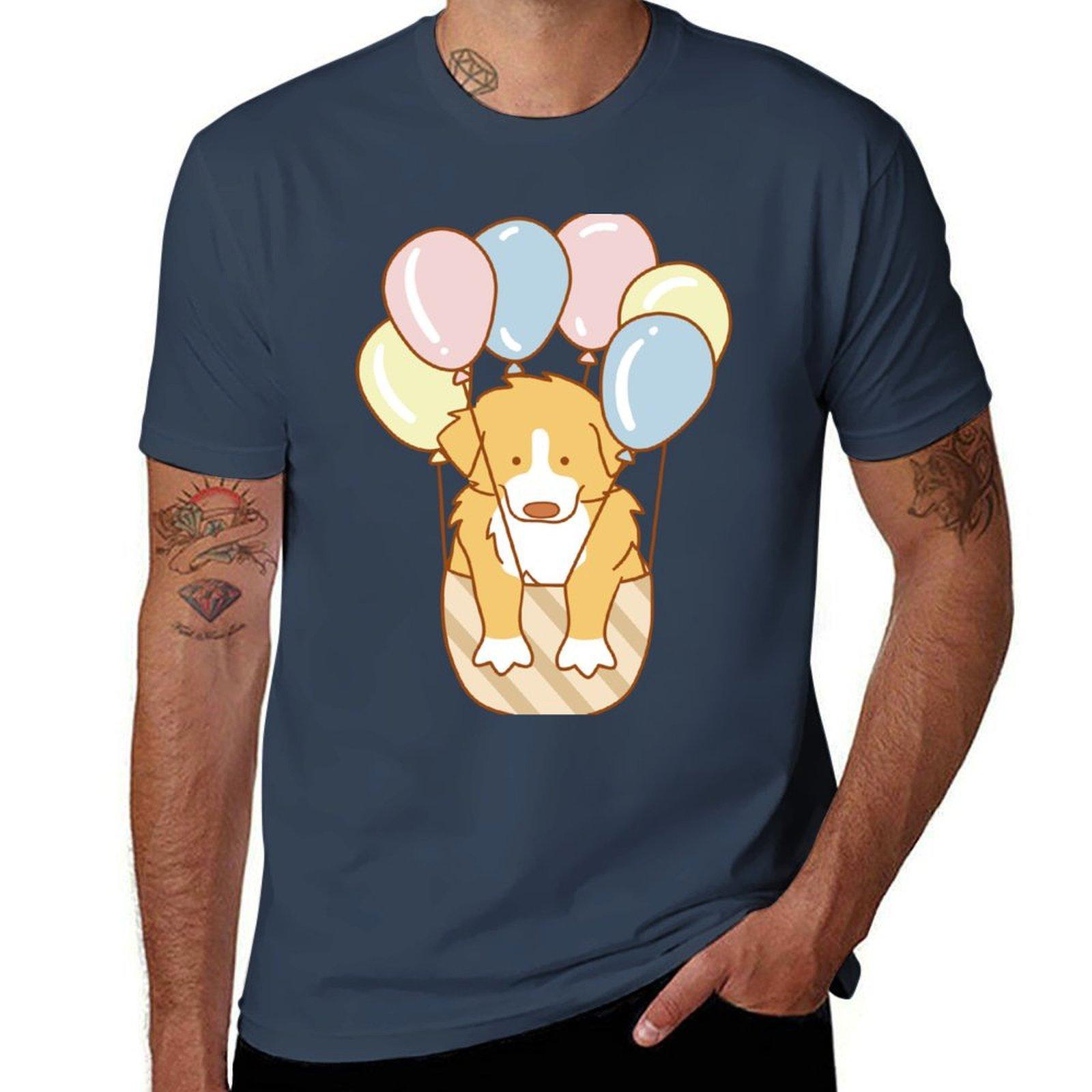 Puppy and Balloons TShirt Simple Trendy Casual TShirt S