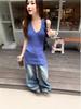 2026 Spring/Summer Backless Halter Knit Top - Slimming & Versatile Korean Style for Women