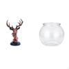 Deer Head Ornament Figurine Craft Animal Statue Resin Decorative Adornment for NightStand Desktop