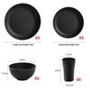 Eco-Friendly Wheat Straw 24-Piece Dinnerware Set: Plates, Bowls, Cups & Cutlery