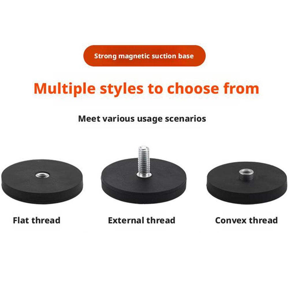 D88mm Rubber Coated Magnet M6/M8 Flat Base Suction Cup Tool Scratch Resistant Magnet Strong Magnetic Rubber Base Neodymium