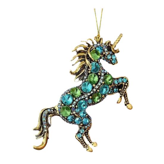Horse Ornaments for Christmas Tree 2D Acrylic Sparkly Rhinestone Horse Hanging Ornament Gift for Women Girls Horse Lovers