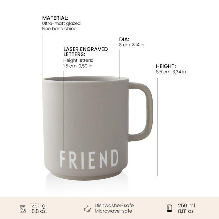 Mug - design letters - 1190071 - porcelaine - cylindrique - contemporain