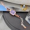 Kleurrijke Diamant Belegde Armband Klein Suiker Vierkant Horloge Mode Armband Horloge Cadeau