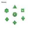 7 Pcs Green Flying Dragon Metal Dice Hollow Metal Polyhedral Dice Set Suitable for Role-Playing RPG  Board Game Card Game