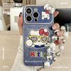 The New Cartoon Denim Bow Katie Mobile Phone Case Is Suitable for Apple 11promax Chain Apple 11 Protective Case