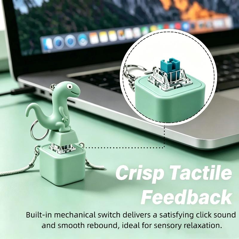 Fun Finger Button Clicker Stress Relief Toy Cute Mini Keychain Fidget Toy for Kids Party Favors Birthday Gifts
