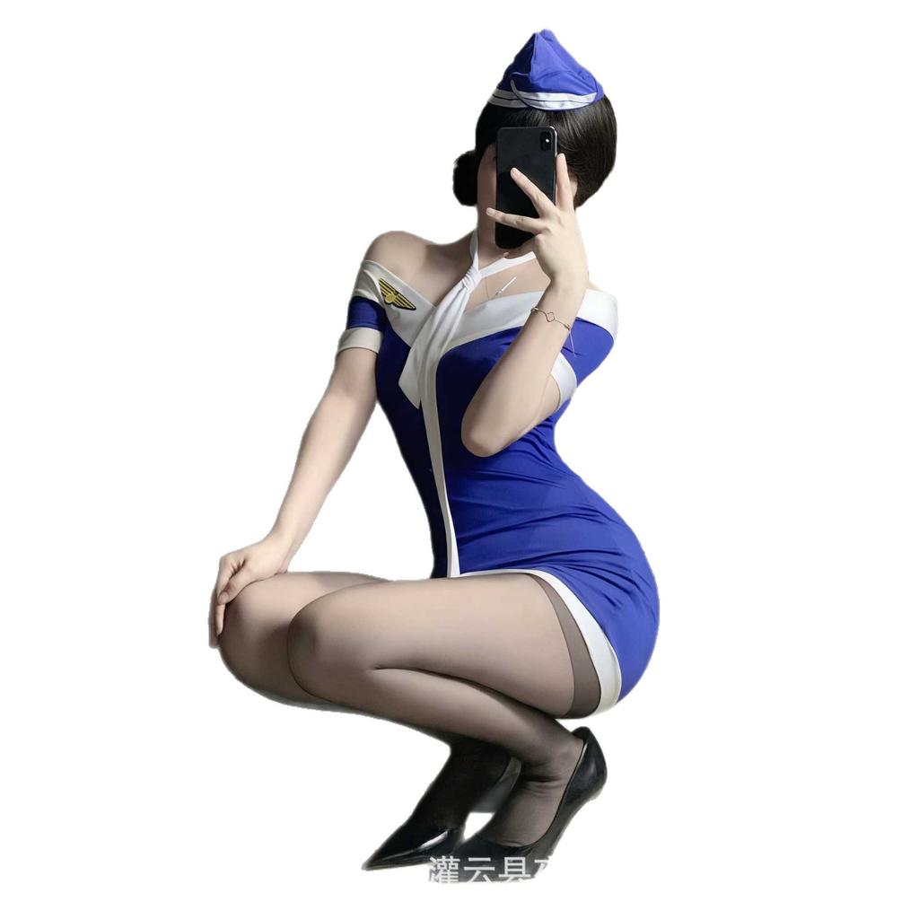 One-word shoulder pure erotic underwear sexy babes avoid the temptation of flight attendant police uniform suit female slim uniform