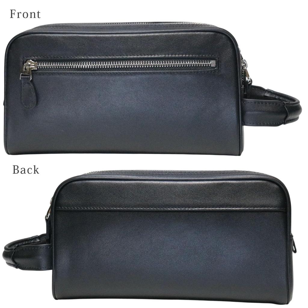 Bercute Black Men's HandbagClutch Bag, Made in Japan, Perfect for Commuting, School, Business, Weddings, A5 Size, Large Capacity, Slim, Compact,