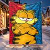 Garfield Pattern Blanket for Home Decoration, Bed, Sofa, Car Travel, Camping, Suitable for All Seasons, Birthday Christmas Gift