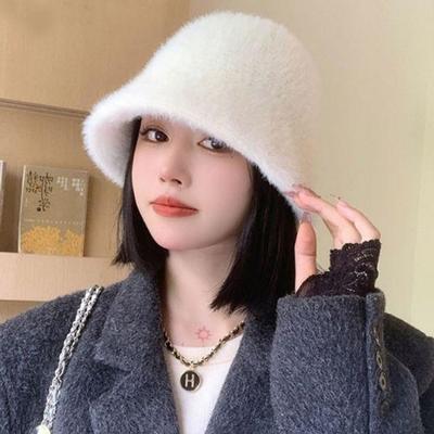 Winter Mild Round Knit Bucket Hat for Warmth