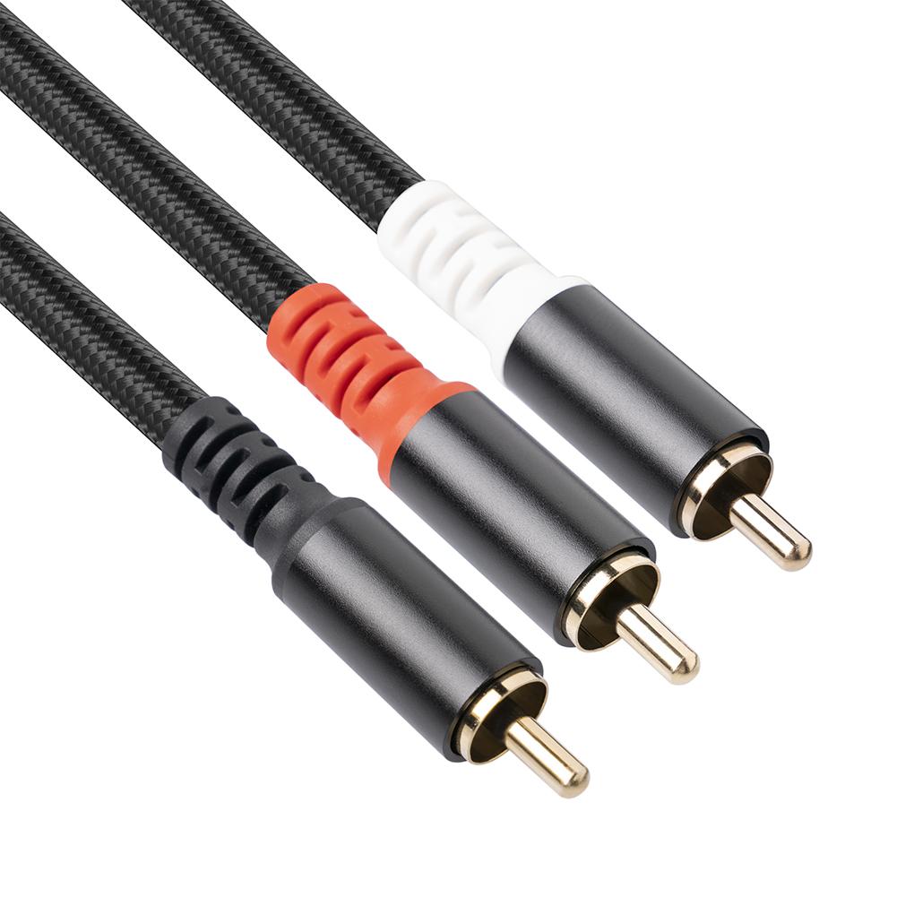 1/2/3/5M RCA To 2 RCA Adapter Audio Cable Flexible RCA AUX Y Cord Auxiliary Audio Cord for Home Theater HDTV Amplifiers Speakers