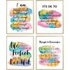 MTL HOE Encouraging Self Improvement Motivational Sayings Art Posters, Piring Positive Affirmations Quotes Wall Decor, Uplifting Gifts For Women Teen