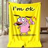 Soft Flannel Blanket Lightweight Cozy Bedroom Living Room CoverCourage the Cowardly Dog