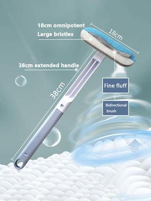 Multifunctional Pet Hair Remover Brush Long Handle Window Cleaning Brush Pet Fur Cleaning Tool Manual Cat Dog Hair Remover Brush