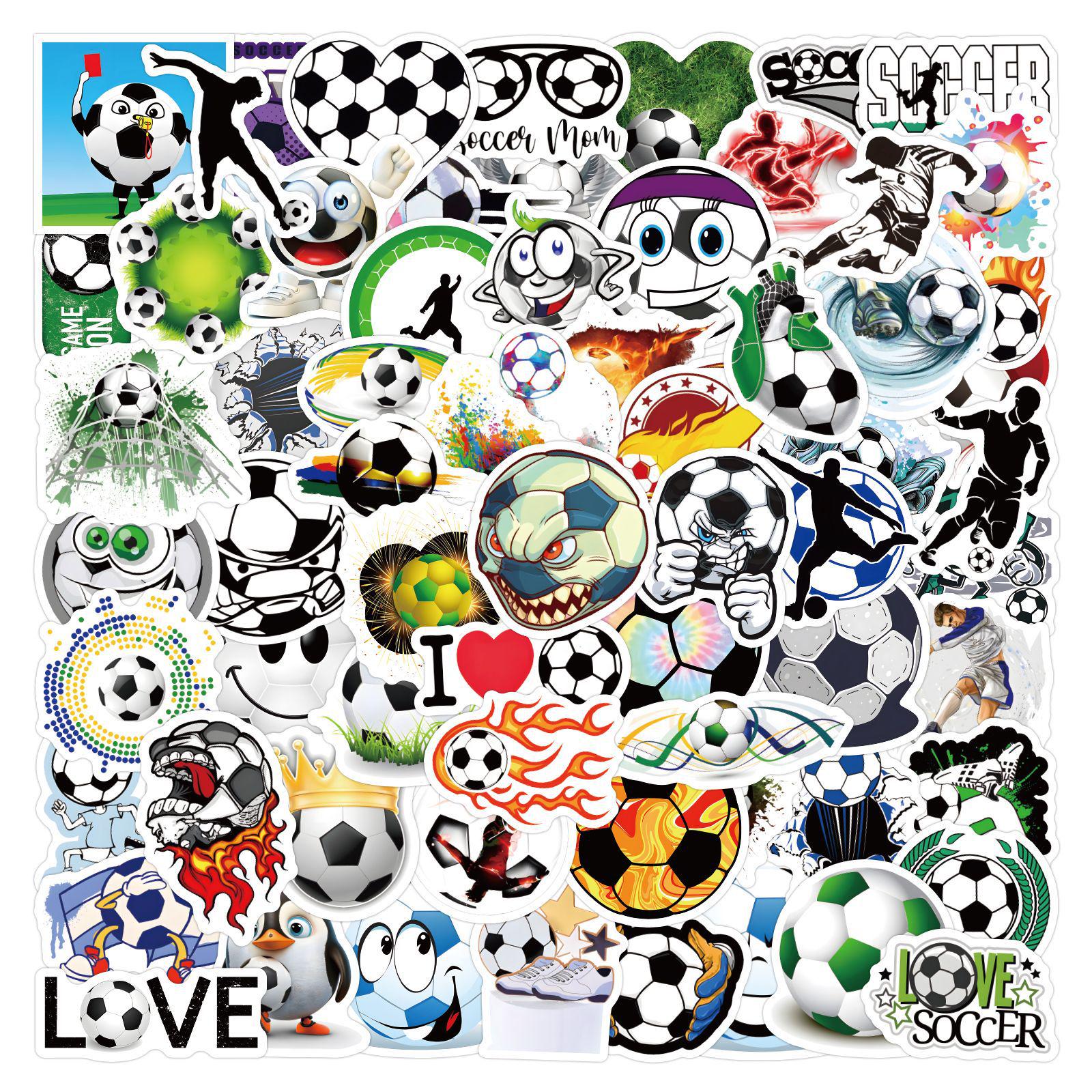 120 Cartoon Football Graffiti Stickers - DIY Waterproof for Bottles & Luggage