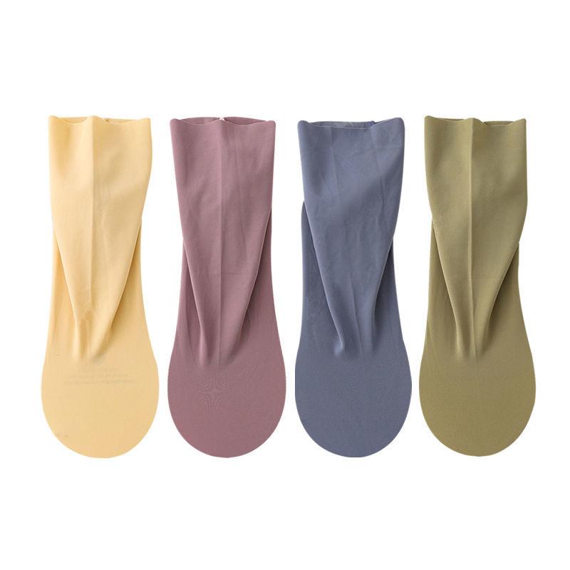 4 Pairs of Women's Socks Women's Center Tube Socks New Cotton Ice Silk Candy Color Versatile and Customizable Cut Socks At Will