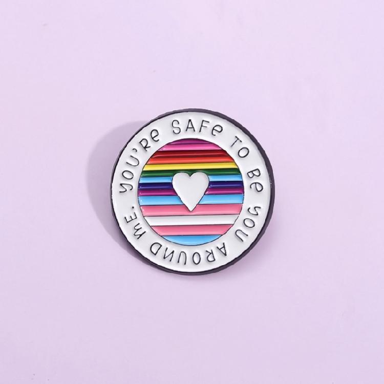 Eye Catching Round Rainbow Brooch Stylish Hat Pin Metal Badge Accessory for Daily Wear Fashionable Clothing Accessories