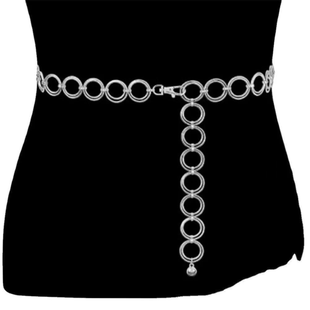 Elegant Women’s Metal Heart & Moon Waist Chain for Autumn/Winter Sweaters
