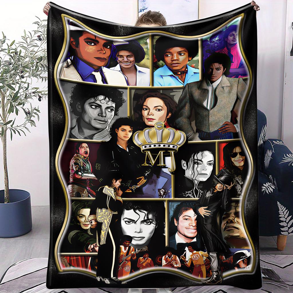 MJ Król Popu Michael Jackson Super Miękki Wysoki Koc Sofa Biuro Podróż Drzemka Komfort Rekreacja Kemping Koc Podróżny Prezent Urodzinowy