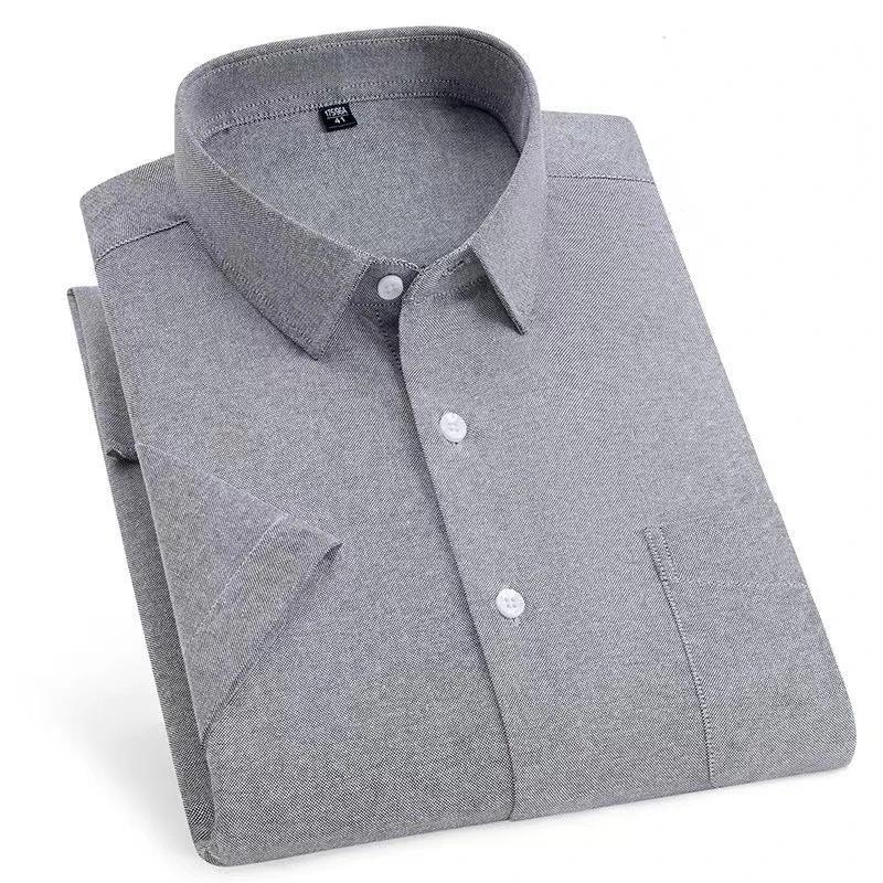 Big Fits 160KG 11XL Hot Sale Plaid Stripe Shirt 100% Oxford Cotton Men's Shirt Short Sleeve Loose Fit Summer Office Wear