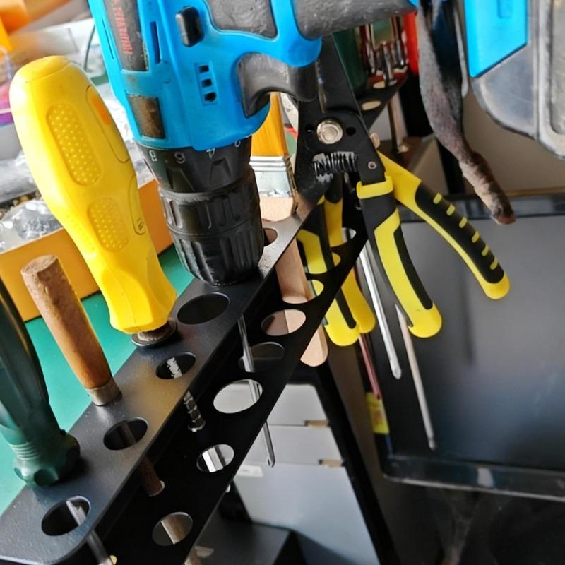 Multi-hole Screwdriver Wrench Holder Hardware Tool Wrench Pliers Holder Wall Mounted Hand Tool Rack Garage Tool Display Storage