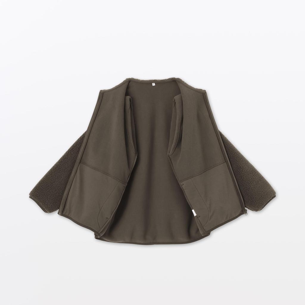 Kurtka damska MUJI z polaru Boa, rozmiar S, khaki, (BB2T9A5A)