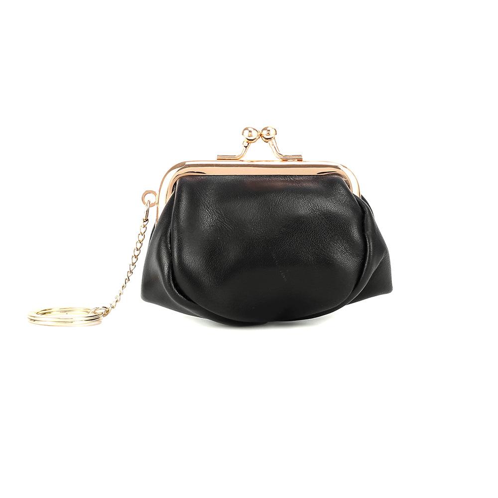 Retro clip change bag women's European and American, first layer oil wax cowhide Ins small earphones coin bag storage bag