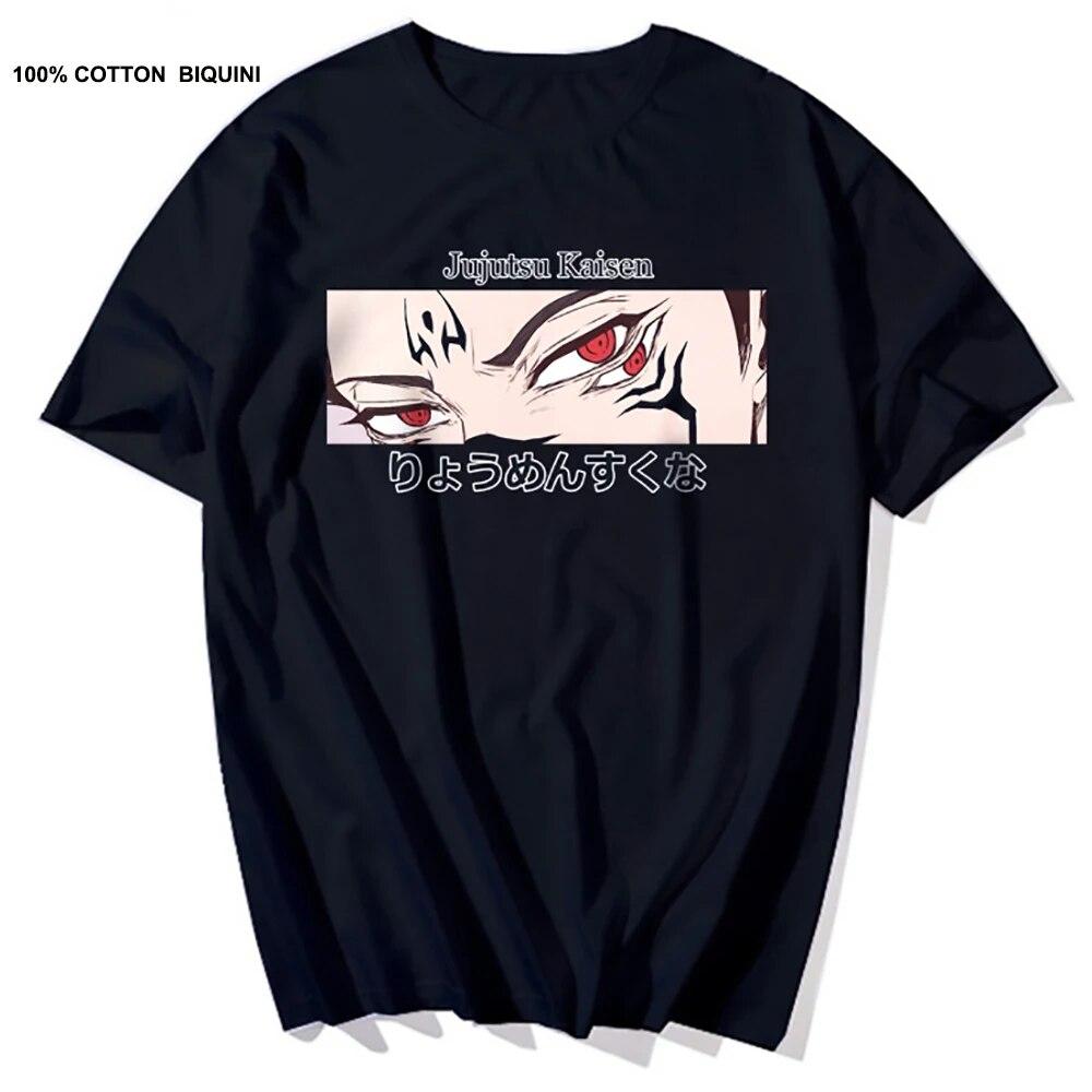 Футболки унисекс японского аниме «дзюдзюцу кайсен» Itadori Yuji, топы с принтом Harajuku Sukuna, крутая унисекс футболка с короткими рукавами из 100% хлопка L
