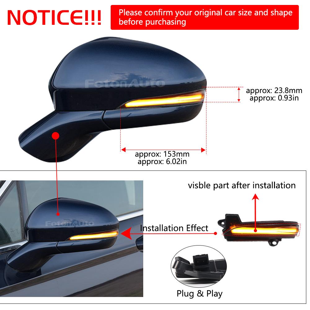 For Ford Fusion Mondeo USA Version 2013-2020 LED Dynamic Turn Signal Light Side Mirror Sequential Lamp Blinker Indicator