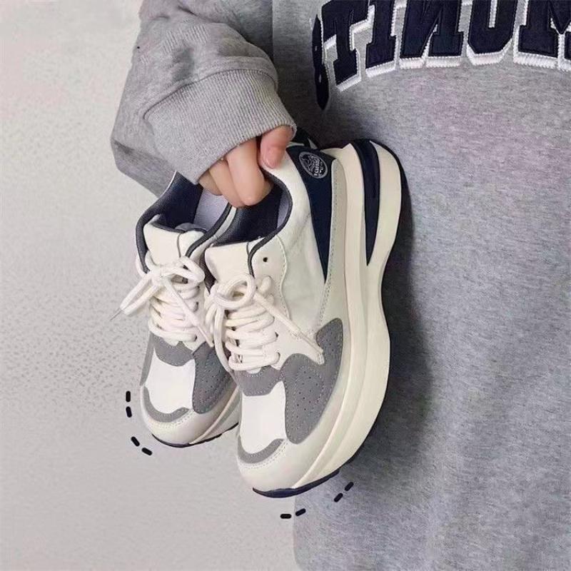 Spring Women's Vulcanize Shoes 2024 New Fashion Lace Up Soft Leather Casual Sneakers Woman Platform Sports Shoes for Women Tenis