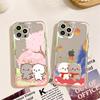 Capa de Celular Gato Pêssego Mochi para iPhone 11 12 13 Mini Pro Max 14 Pro Max Capa concha