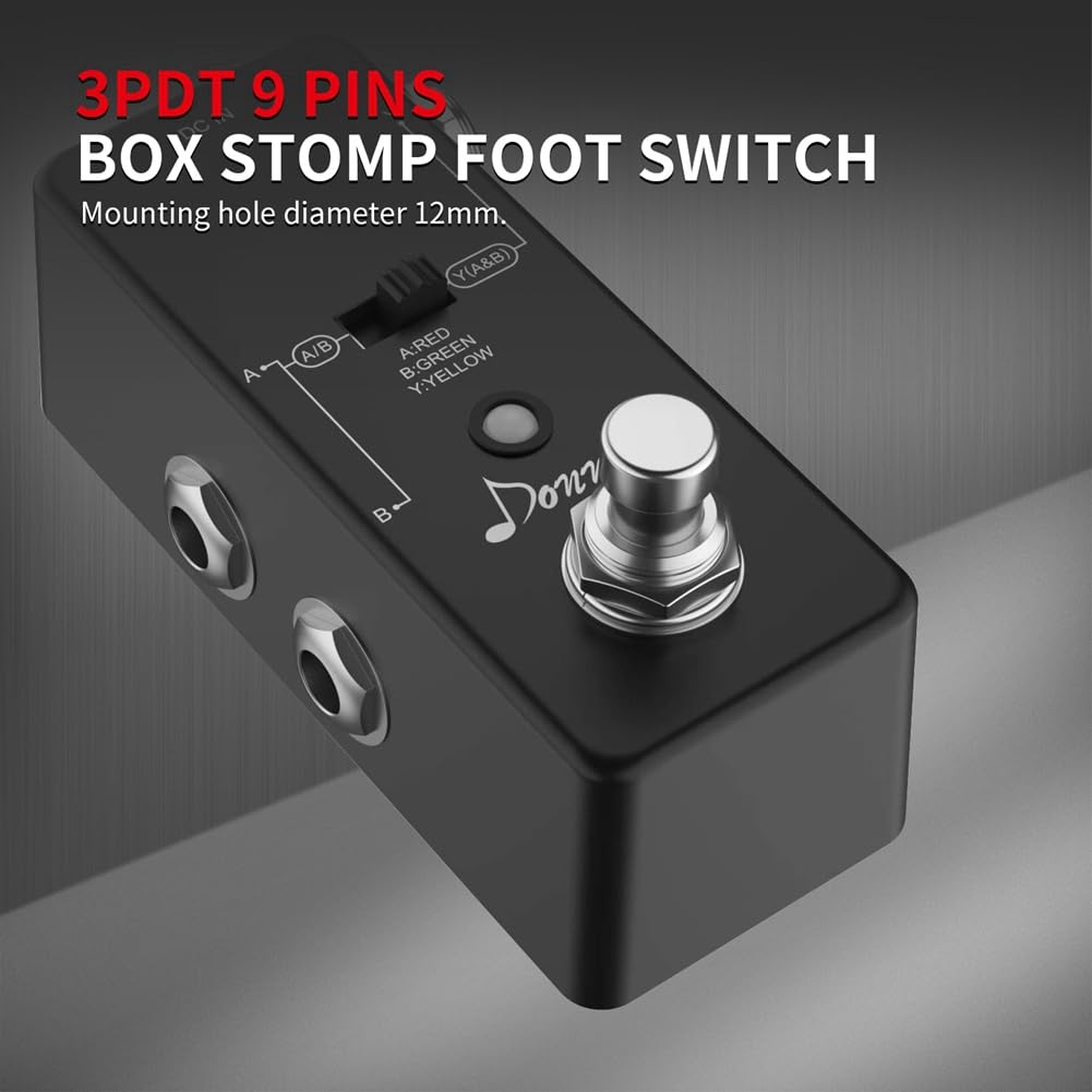 Buerjia 10pcs Guitar Effect Pedal Foot Switch 3PDT Stomp Pedal Switch 9 Pin Lock Push Button Foot Switch