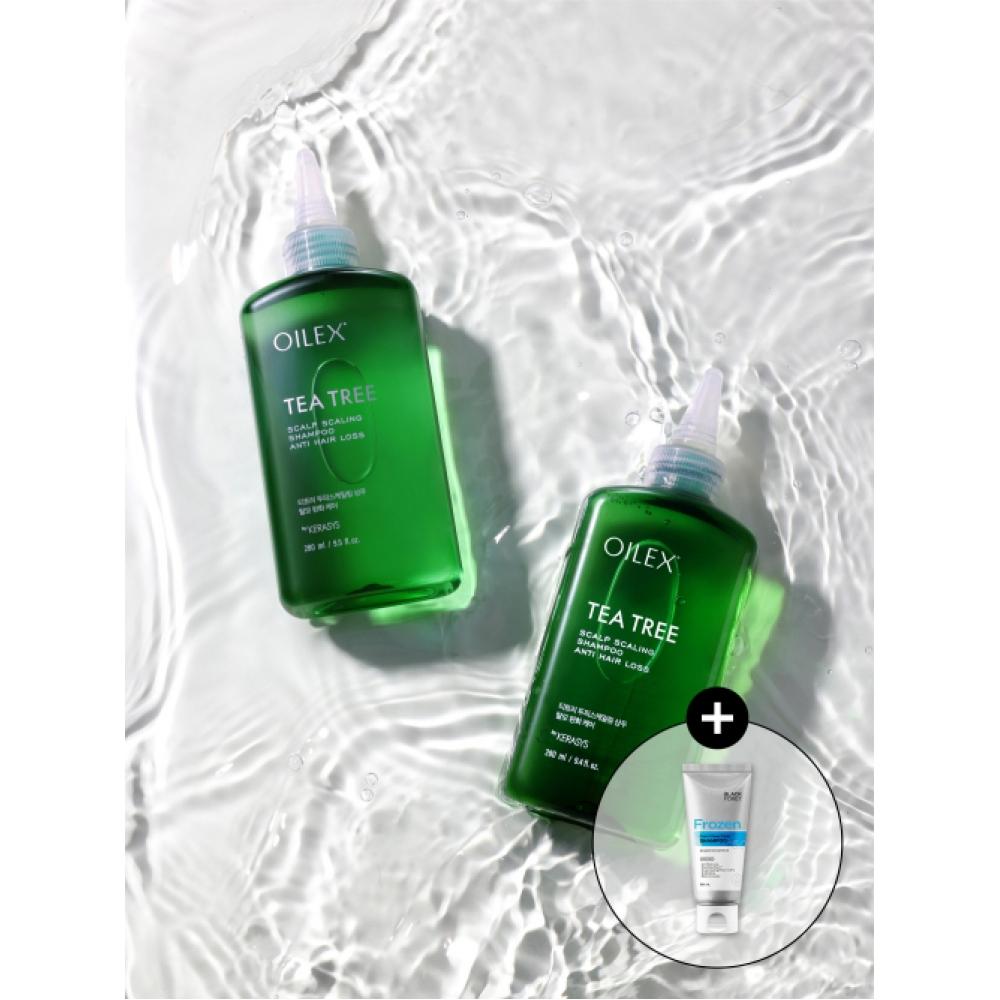 Free Kerasys Orex Tea Tree Scalp Scaling Hair Loss Relief Shampoo+ Black Foret Scalp Balance Hair Loss Shampoo tea tree