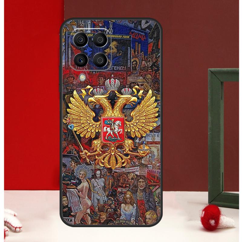 Russia Flag National Emblem Case For Samsung Galaxy M13 M53 M56 M52 M32 M16 M11 M21 M31 M35 M12 M14 M15 M36 M55 M34 M54