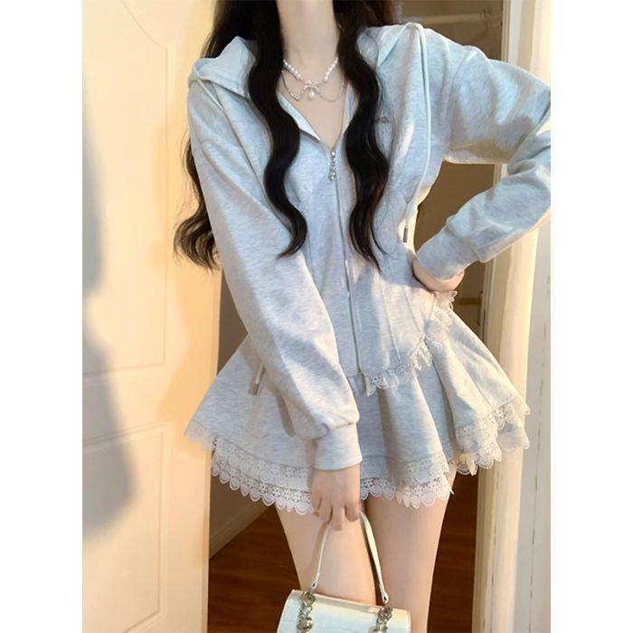 

Korean-Style Sweet Vibe Hoodie & Puffy Skirt Two-Piece Set for Women - Spring/Autumn INS Trend L (recommended 51-58 kg)