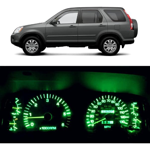 WLJH High Bright White Trument Cluster Panel Speedometer Gauge Tachometer 12V Full LED Light Package Kits for Honda CRV CR-V 2002-2006,Pack of 12