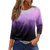 Women's Fashion Casual Round Neck 3/4 Sleeve Loose  Printed T,Shirt Ladies Top