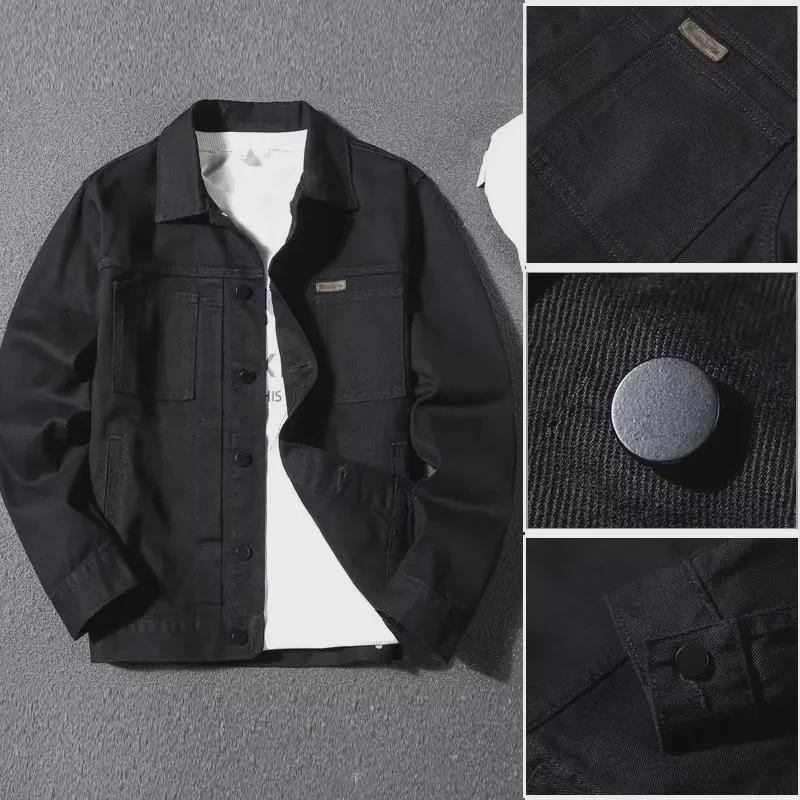 Pánská džínová bunda Slim Fit – hezký krátký styl s klopou na jarní a podzimní běžné nošení