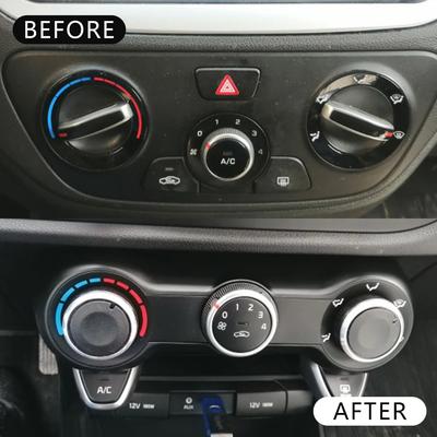 Car AC Knobs for Hyundai Solaris 2017-2026 for Kia Rio K2 KX Cross 2Pcs Aluminum Alloy Air Conditioning Heat Control Knob