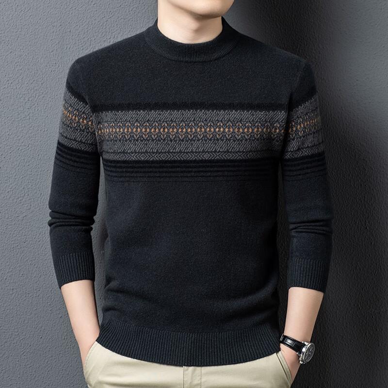 Yiliteng Men's 100% Wool Pullover Sweater