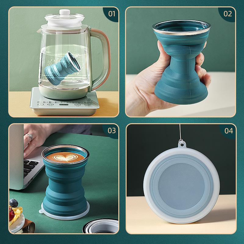 Creatieve ORIGIN CUP Draagbare Siliconen Opvouwbare Beker met Deksel Reis Was Mond Beker Hittebestendig Water Koffie Beker voor Buiten Kamperen