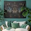 Cosmic Wolf Tapestry Many Eyed Wolf Wall Hanging Moon Phase Celestial Decor Mystical Forest Witchy Dark Academia Wall Art